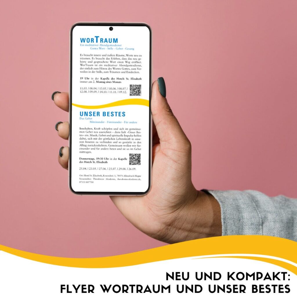 Weitere Seite des Flyers Wortraum auf dem Handy